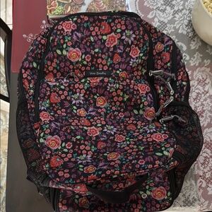 Vera Bradley Black and Red Floral Backpack